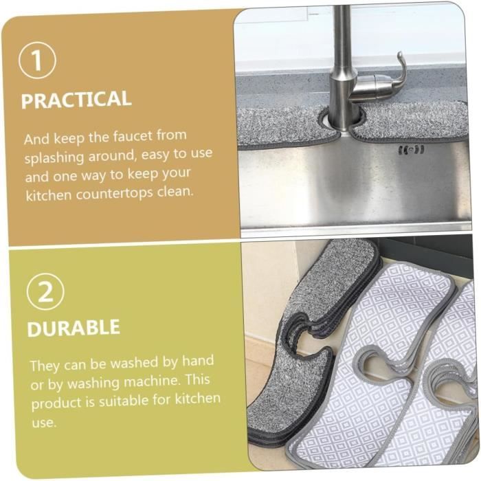 Tapis Absorbant Pour Robinet De Cuisine, Plateau D'évier En Pierre De Diatomite, Super Absorbant, Empêche L'accumulation D'humidité, Gadgets D'évier Pour Cuisine, Salle De Bain, Comptoir, Ferme