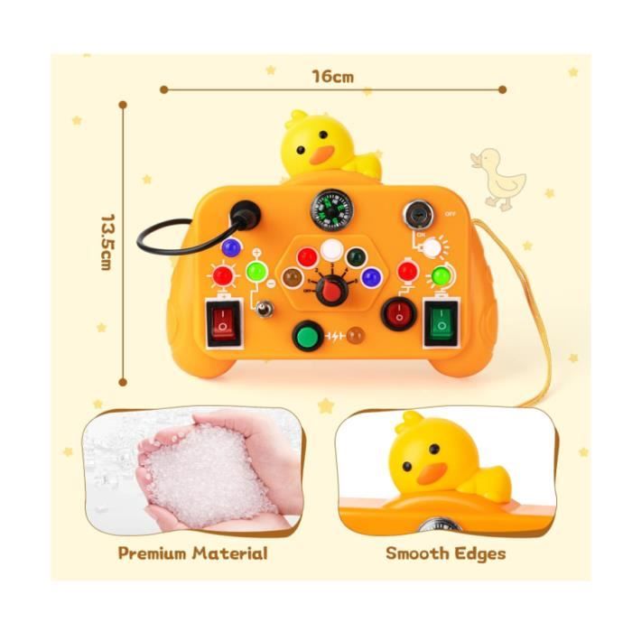 Busy Board Montessori 9 En 1 Tableau Montessori 23 Activités - 15 Interrupteurs LED - Boîte à Musique - 1-3 Ans - Jouet Éducatif Bois Busy Board Lumières Led