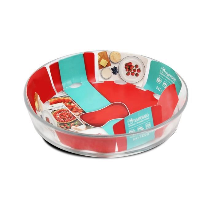 JUANIO Lot 2 Moules Soufflés Ronds Verre Trempé 700 Ml – Plat Four Micro-ondes Congélateur, 15,1 X 5,9 Cm