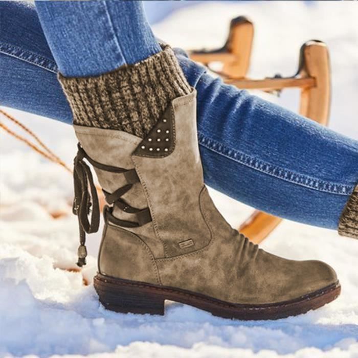 Bottes De Montagne Smoky Mountain Femme Taille 5 – Marron Brodé, Orteil Carré