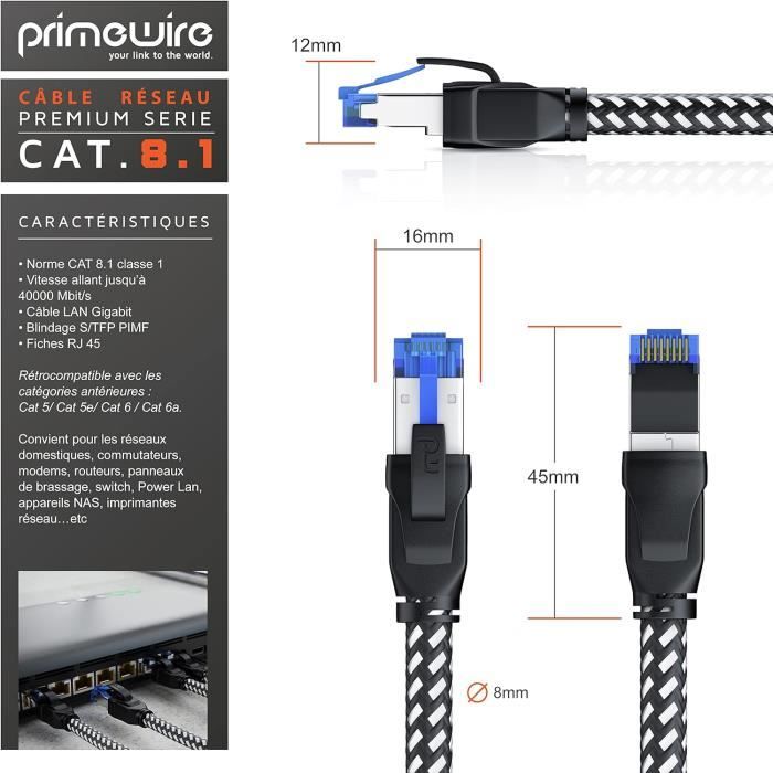 Cable ethernet cat 8 5m - Cdiscount