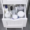 WISS Chiffonnier Commode Meuble de rangement salle de bains chambre avec 4 tiroirs en MDF Blanc 30*30*82cm-3