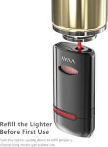Briquet Cigare Briquet Tempete À Gaz Rechargeable Jet Flamme Au Butane