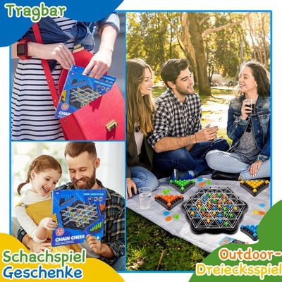 Mailfull Triggle – Jeu D’échecs Triangulaire Interactif, élastiques Et Pions, Pour Toute La Famille, 2 à 4 Joueurs