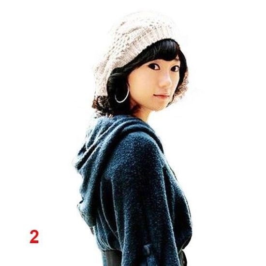 Mode Femmes Tricot Crochet Bonnet De Ski Hiver Chaud Tressé Bouffant Béret New Mode Femmes Tricot Crochet Bonnet De Ski Hiver Chaud Tressé Bouffant Béret New