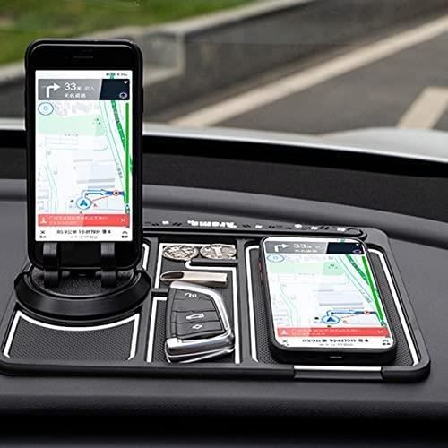 Rangement Voiture Tapis Antidérapant Voiture 4 En 1 - Avec Support Phone Rotatif - Pour Tableau De Bord - PVC Qualité Range Objets Voiture