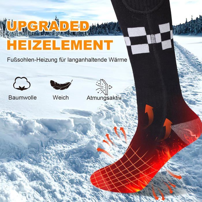 Chaussettes Chauffantes Tourmaline Magnétiques Auto-Chauffantes - Soulagement Douleurs Pieds, Circulation Sanguine, Idéales Pour Hiver, Sport & Travail Froid