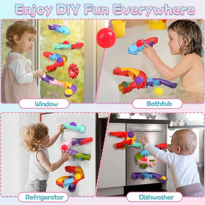Jouets de bain pour enfants de 2 à 4 ans,cadeaux, jeu de course de balles plus grosses, toboggan