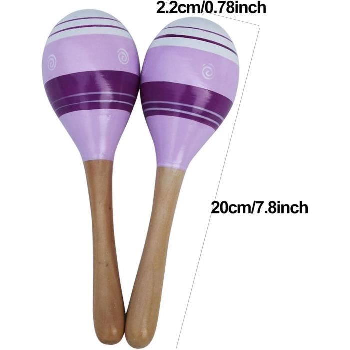PREMYO Hochet Maracas En Bois – Instrument Musique Bébé, Points Bleu/blanc, Ergonomique, Dès 6 Mois, Fabriqué En Allemagne