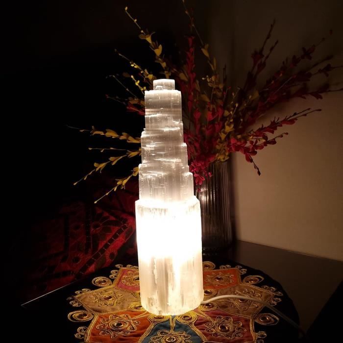 Lampe Triplée en Sélénite 35-40 cm 