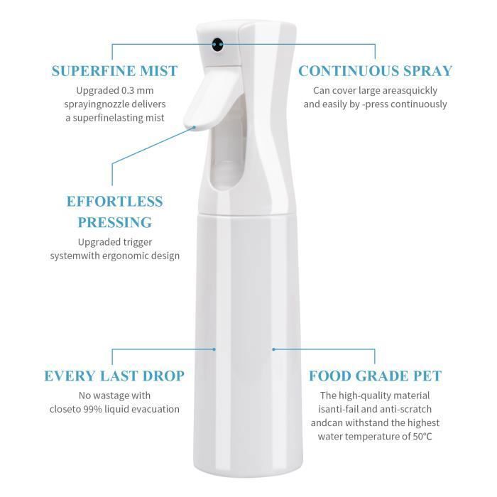 Toureal Bruisateur Rechargeable Eau 500L, Vaporisateur Vide Cheveux, Pulvérisateur Pour