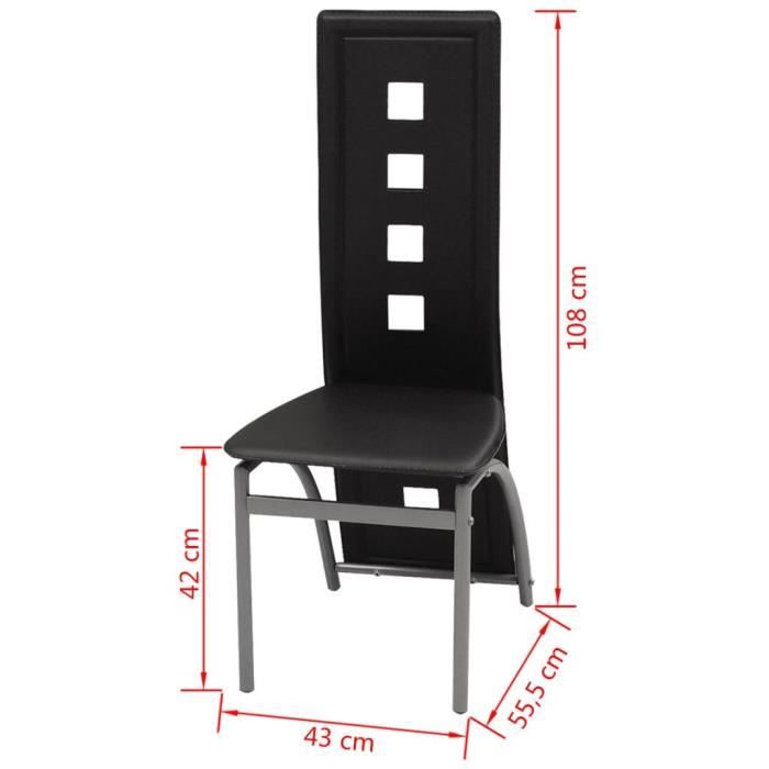 Chaise de salle à manger 2 pcs Cadre en bois Cuir synthétique - 240706  Multicolore - Cdiscount Maison