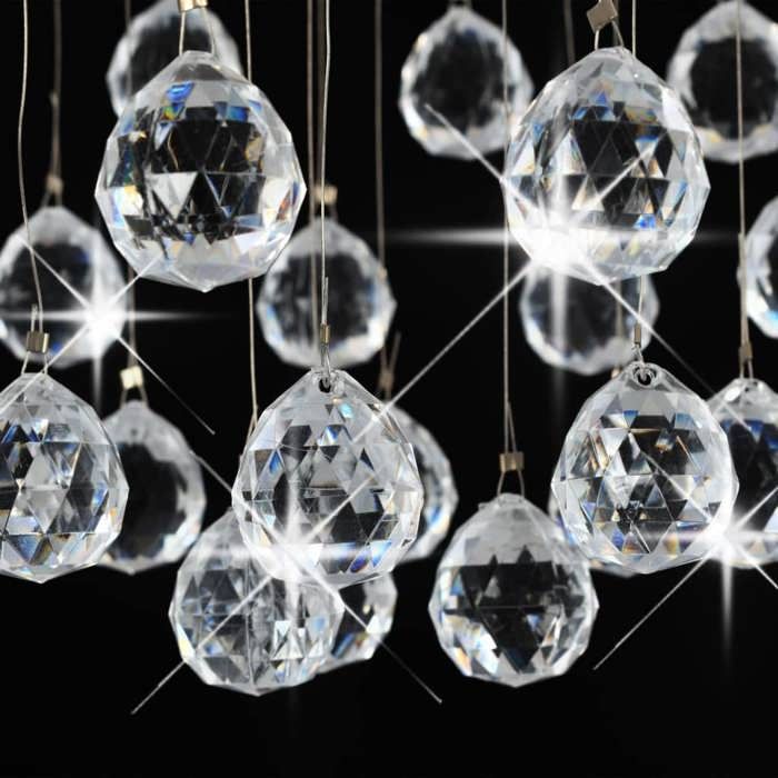 Lustre Suspendue Avec Perles Roses – Plafonnier Rond – VidaXL – Pour Salon Ou Chambre – Neuf En Boîte