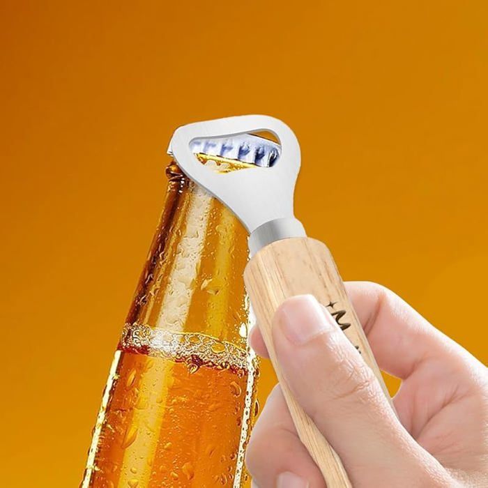 Décapsuleur Bois Gravé "Meilleur Papi" - Cadeau Original Grand-Père - Ouvre-Bouteille Pratique