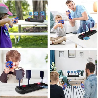 Cible électronique Pour Pistolet Nerf – Avec Pistolet, 20 Fléchettes, 4 Cibles – Effets Lumineux Et Sonores – Cadeau Enfant 3-10 Ans – Noël, Anniversaire, Pâques