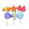 48pcs Mignon Animal Marin Gateau Topper Decoratif Cupcake Pics