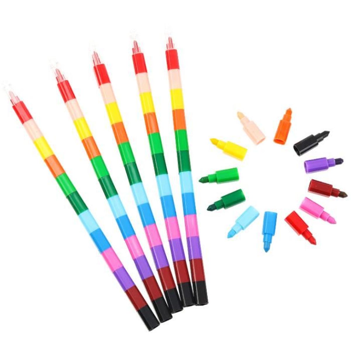 PRIMO - Crayons De Couleur Enfants +3 Ans Et Artistes, Mine 3,8 Mm, 24 Couleurs Pro Dégradables Et Pleines, Couleurs Pour Enfants Pour Colorier, Travaux Créatifs, Set De Crayons Papeterie