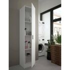 Dmora - Armoire polyvalente Clearwater 1 porte, 37 x 37 x 180 cm, blanche, Panneau effet bois