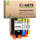 934XL 935XL - Pack de 4 Cartouches d'encre compatibles HP 934 935 XL Noir, Cyan, Magenta, Jaune - COMETE CONSOMMABLE