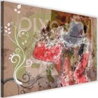 FEEBY Tableau Décoration Murale Vintage Abstraction 60x40 cm Impression sur Toile pour la Maison Salon