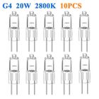 BIVGOCLS 10Pcs Ampoules Halogènes G4,Lampe de Base à Broche Halogène 12V 20W,Blanc Chaud 2800K,200LM,Gradable,Lampe à Capsule Transparente