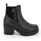 Bottines noires à talon crantées zip sur le côté élastiquées en arrière Femme DOCKERS BY GERLI