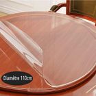 WOVTE Nappe de table ronde transparente en PVC imperméable, protection imperméable pour bureau, Épaisseur : 2 mm., Dia.110cm