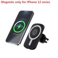 noir magnétique 15W - Support de téléphone pour iPhone 12 11 XS XR X 8 Samsung S20 S10, chargeur de voiture s