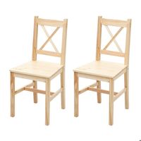 2 par chaises de salle à manger cuisine style rustique en bois massif