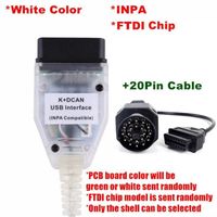 Câble USB obd2 pour bmw Inpa Ediabas, Interface K with DCAN, outil de Diagnostic pour voiture, puce FT232 White 20pin
