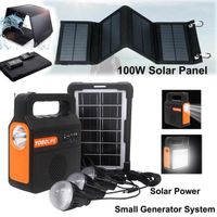 Kit de panneau solaire 100W Générateur d'énergie solaire Contrôleur de chargeur de batterie 100A 12V