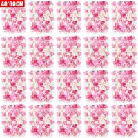 20 pièces Artificielle Rose Fleur Mur Métope Fleurs Bouquet De Mariage Décor Floral Fleur De Soie pour Décors Fond, Décoration