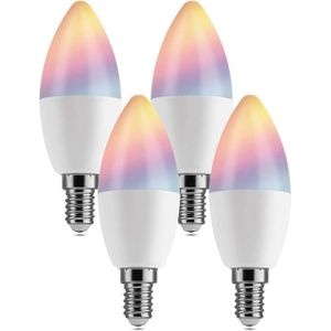 AMPOULE INTELLIGENTE Ampoule Connectée Alexa Led Wifi Intelligente E14 Dimmable 4.5W Blanc Chaud Rgb Smart Ampoule Contrôle Vocal À Distance Compa[J420]