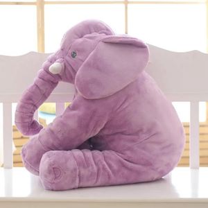 DOUDOU Coussin Éléphant Doux en Peluche pour Bébé - Pourpre - 60cm