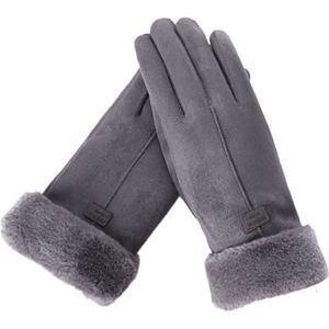 Gants Femmes Demi-Doigts brod/és t/ête de Mort en Daim Hiver Gants de Poignet Chauds Filles Mitaines Cadeau de No/ël