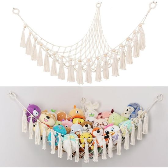 Filet De Rangement Jouets Hamac Suspendu Bohème - Organisation Peluches Chambre Enfant