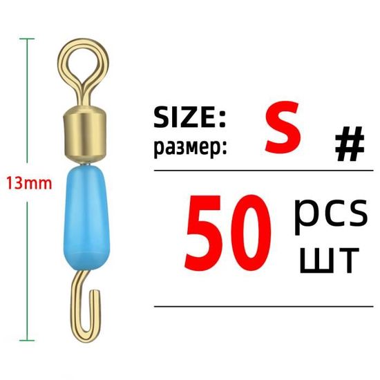 Lot 50 Perles Pivotantes Pêche 16x12mm - Curseur Roulant Émerillon Plastique Anti-Emmêlement Ligne