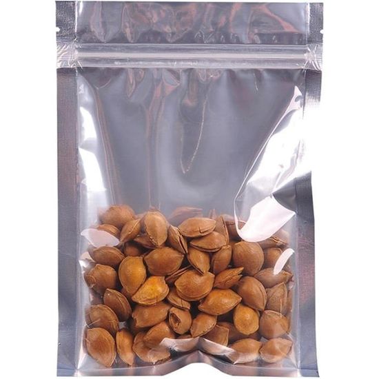 EONJOE Lot De 100 Sacs Holographiques Refermables En Mylar Avec Fenêtre Transparente, 7,6 X 12