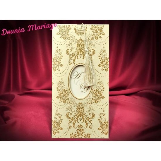 Faire Part Mariage Motif Dore X10 Achat Vente Faire Part Invitation Faire Part Mariage Motif Do Cdiscount