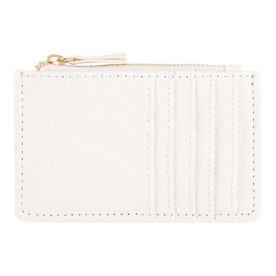 Porte-cartes Zippé Draeger Paris 'Mon Coup De Coeur' - Jaune Moutarde, Polyuréthane, 12,5x8 Cm, 10 Rangements