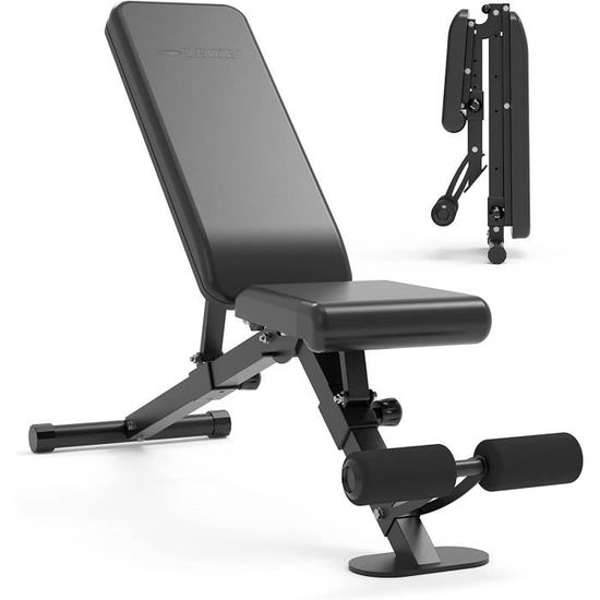 Banc De Musculation Réglable Et Pliable VEVOR - Banc Entraînement Complet Du Corps, Charge 181kg, Idéal Fitness Domicile
