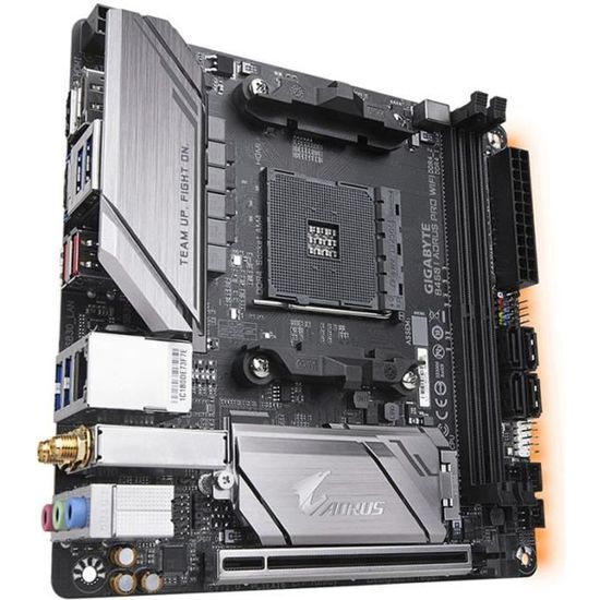 GIGABYTE Carte Mère Aorus Ultra Durable B450 I AORUS PRO WIFI - AMD Chipset - Socket AM4 - 32 Go DDR4 SDRAM RAM maximale