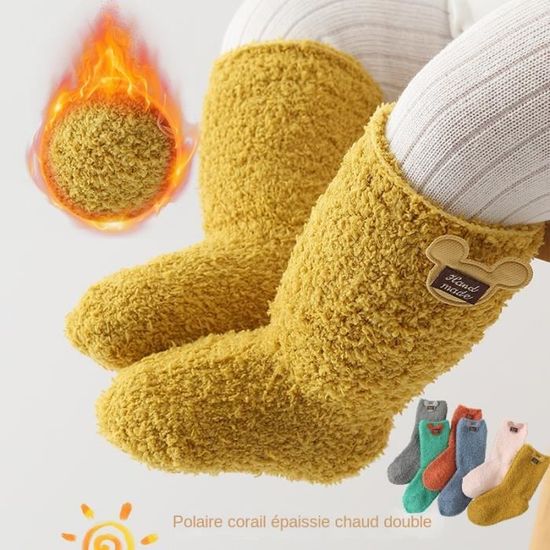 Chaussons cocooning anti dérapants intérieur polaire- Chaussettes Enfant |  Kindy