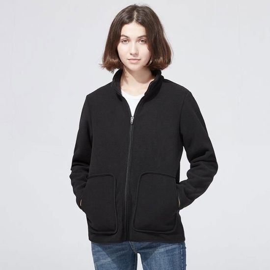 Veste polaire doublee pour femme Molleton polaire chaud et moelleux Noir Noir Cdiscount Pret a Porter