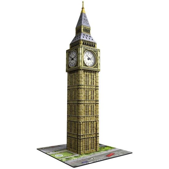 Ravensburger Puzzle 3D Big Ben 216 Pièces – Bâtiment Iconique Sans Colle, Pièces Numérotées, Accessoires Finition Inclus, Dès 10 Ans