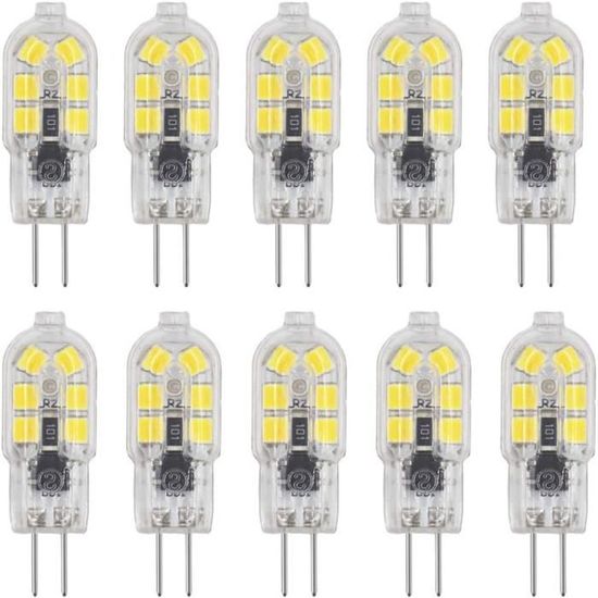 Lot De 10 LEDs SMD 0603 Blanc Froid (6000K) - Câblées Avec Résistance Pour 12V - Câble 20 Cm - SeKi
