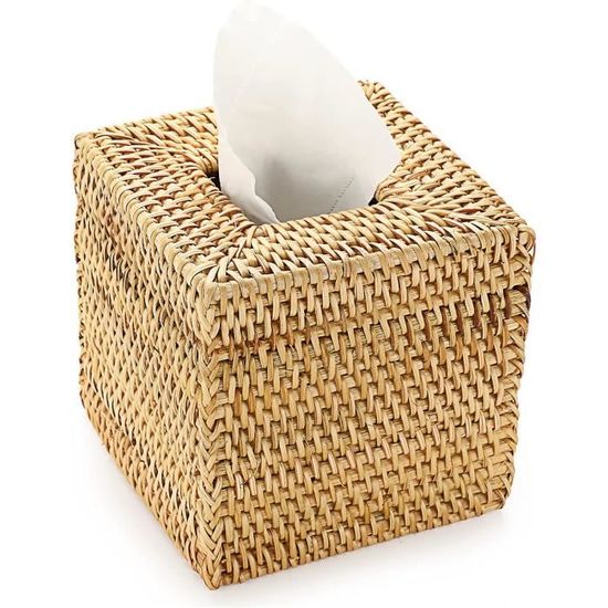 Distributeur de mouchoirs Cosette Blanc en rotin main image 1