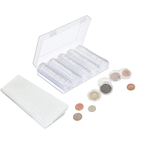 100 Capsules De Protection Pour Pièces De Monnaie - 4 Tailles (20-30mm) Avec Boîte De Rangement