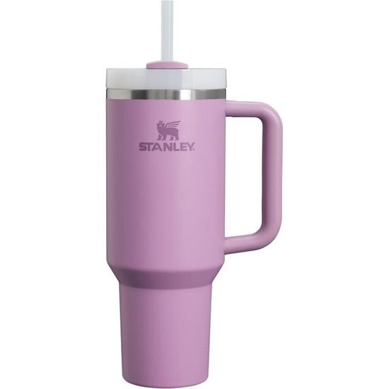 Stanley Quencher H2.0 FlowState 10-12551-007 Gobelet isotherme en acier inoxydable avec couvercle et paille pour eau, thé ou café glacé, smoothie et plus encore, Bleu azur, 1,2 L