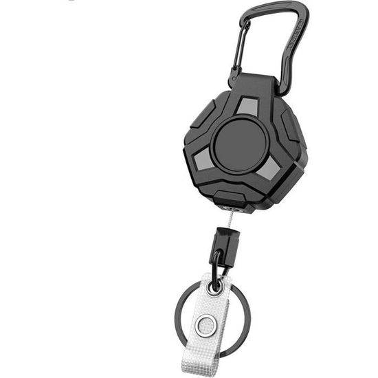 4Pcs Porte Badge Enrouleur, Porte Badge Transparent Avec Porte-Clés Rétractable, Porte-Badge